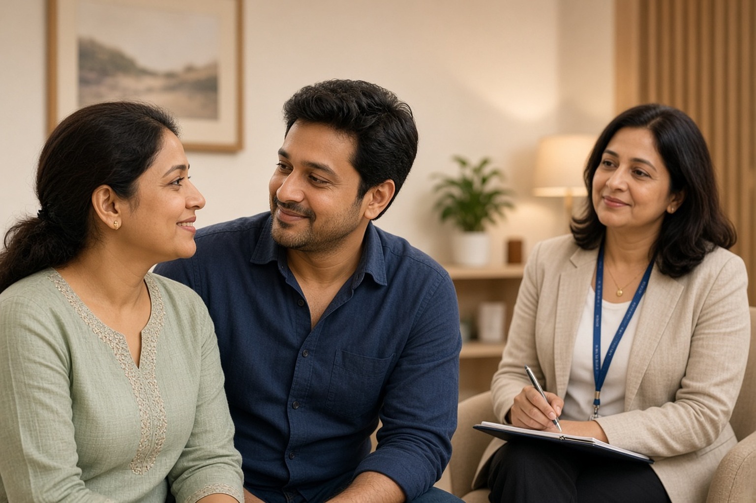 Couples therapy session – relationship counselling in a calm professional setting